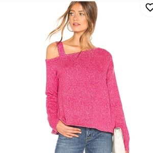 Lovers & Friends pink marled off-shoulder sweater
